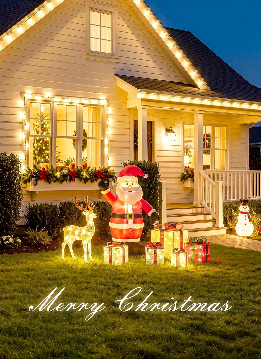 Brightown Christmas Lights Outdoor, 102FT 150LED C9 String Light with Clips