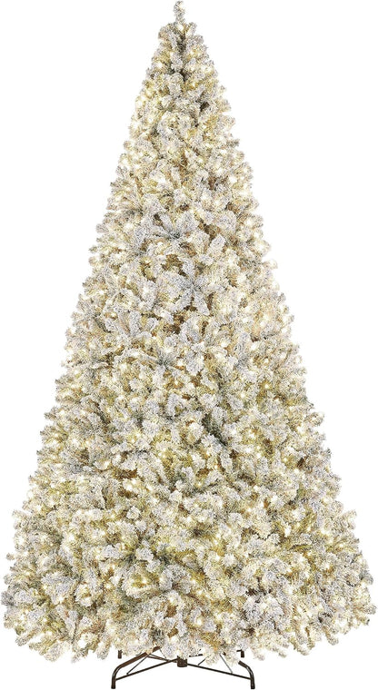 Yaheetech 6ft Pre-Lit Snow Flocked Artificial Christmas Tree, 250 Lights