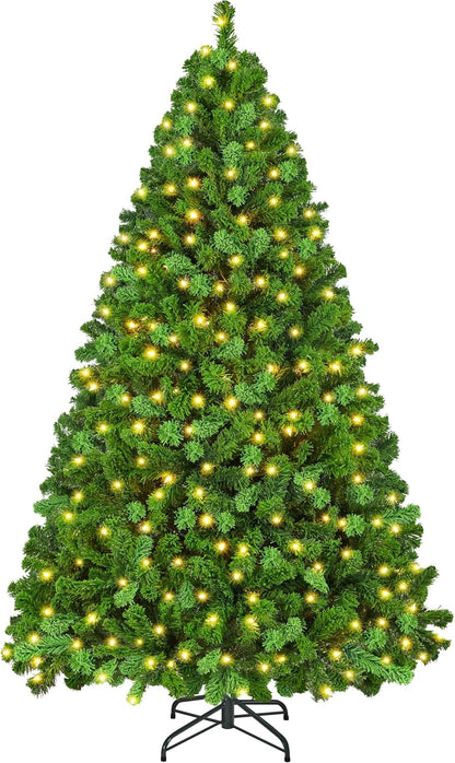 Yaheetech 6ft Pre-Lit Snow Flocked Artificial Christmas Tree, 250 Lights