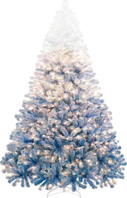 Yaheetech 6ft Pre-Lit Snow Flocked Artificial Christmas Tree, 250 Lights