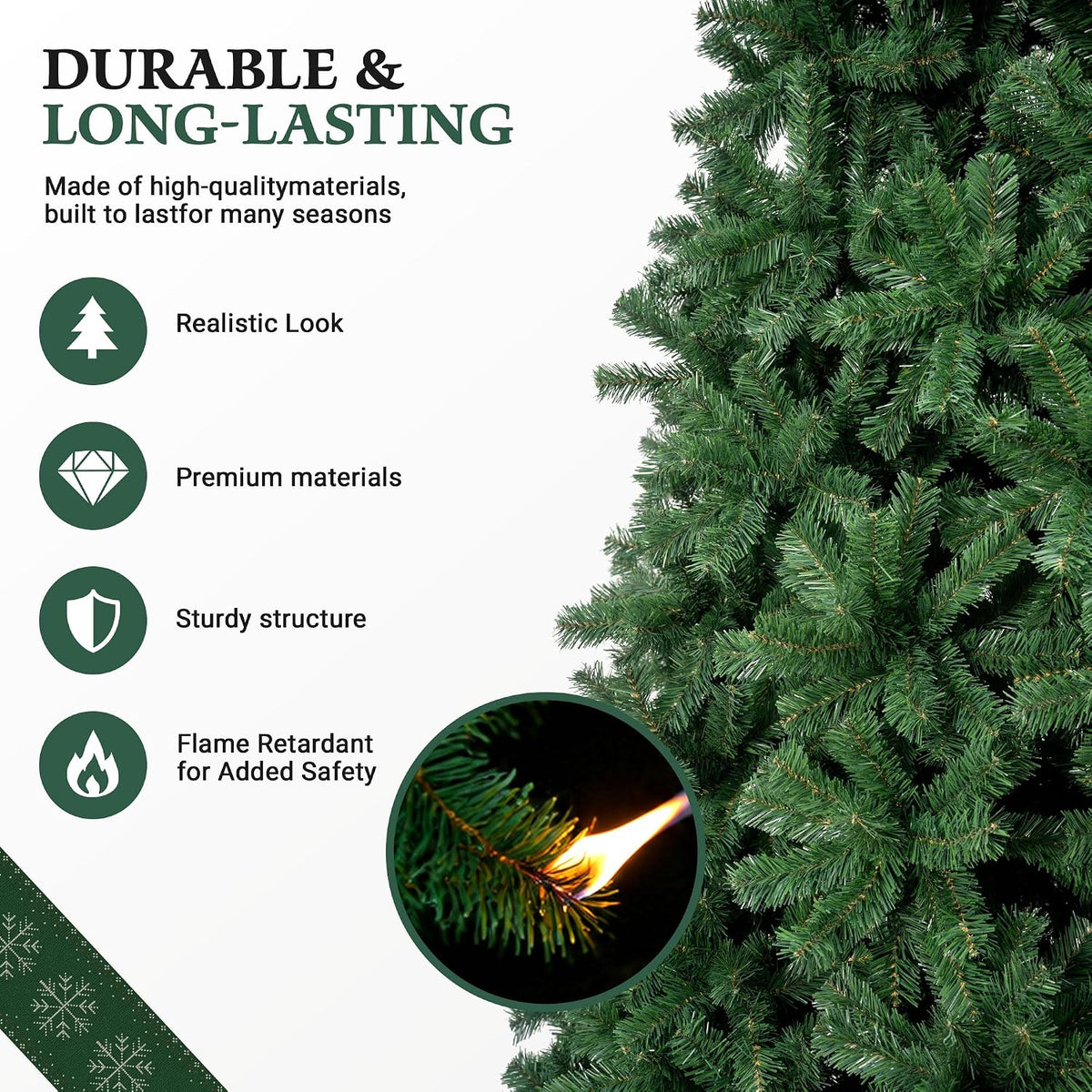 Artificial Christmas Tree,6FT Christmas with Over 1200 Branch Tips, Décor w/Easy Assembly