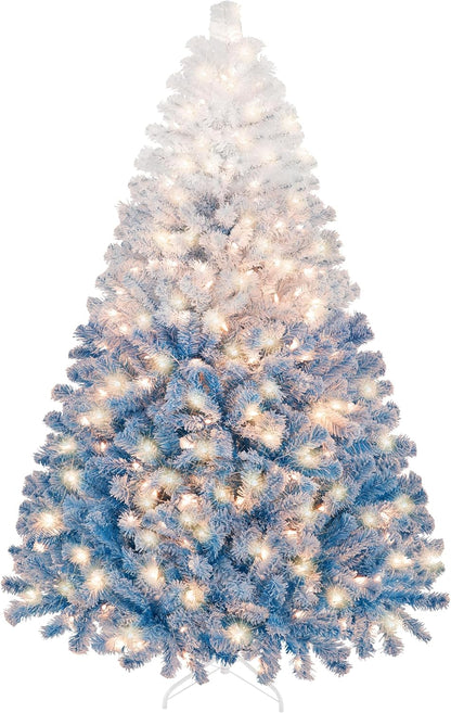 Yaheetech 6ft Pre-Lit Snow Flocked Artificial Christmas Tree, 250 Lights