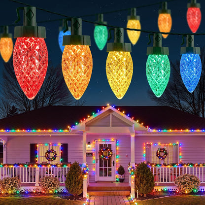 Brightown C9 Christmas Lights Outdoor, 114FT 150 LED Warm White Lights