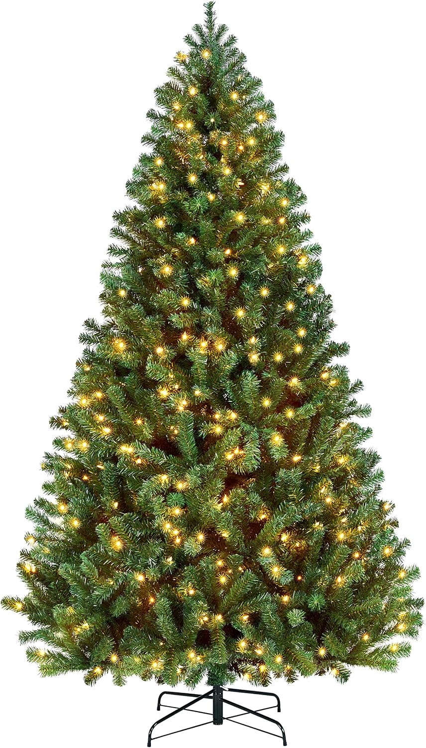 Yaheetech 4.5ft Pre-lit Christmas Tree with 150 Warm White Lights, Green