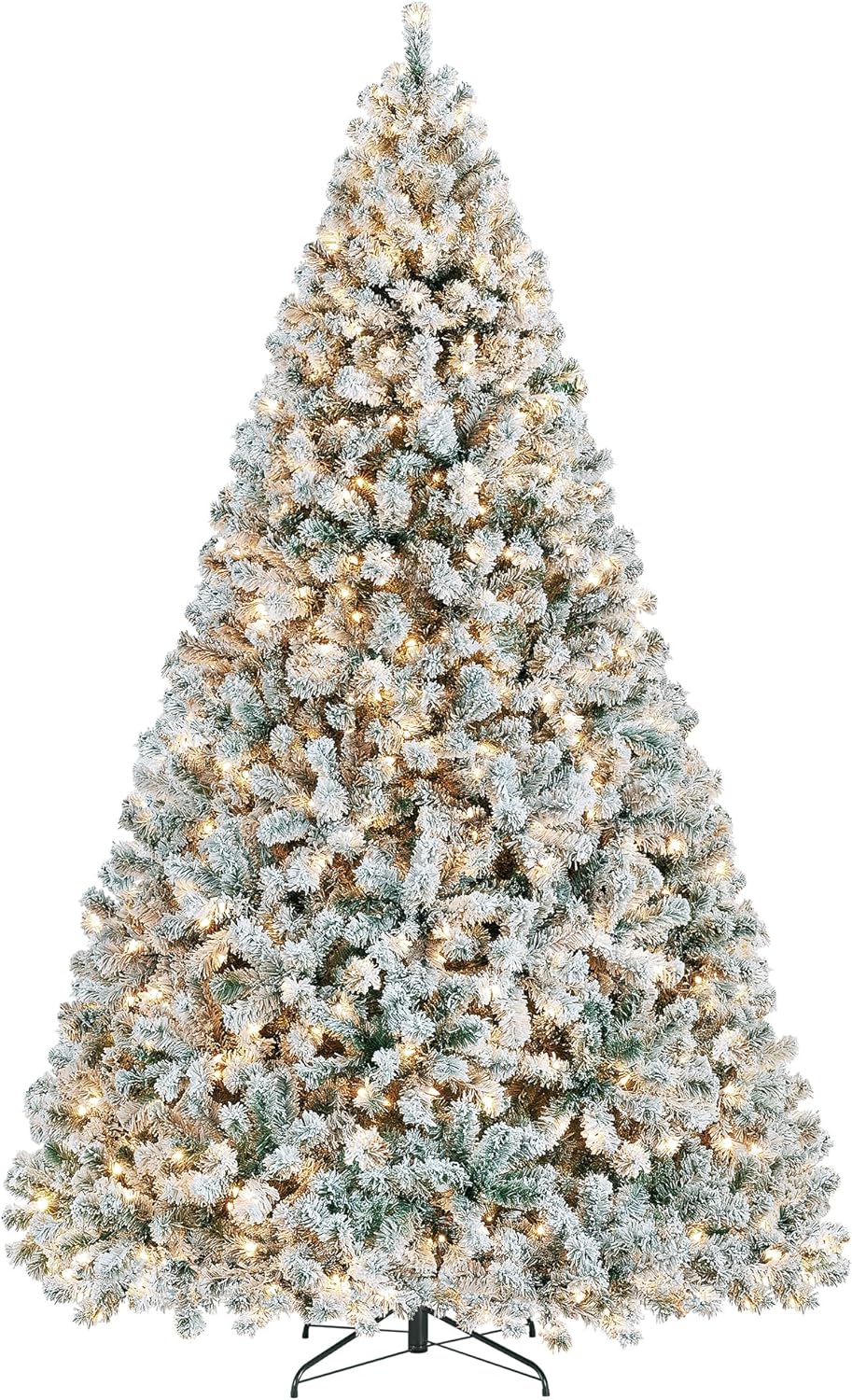 Yaheetech 6ft Pre-Lit Snow Flocked Artificial Christmas Tree, 250 Lights