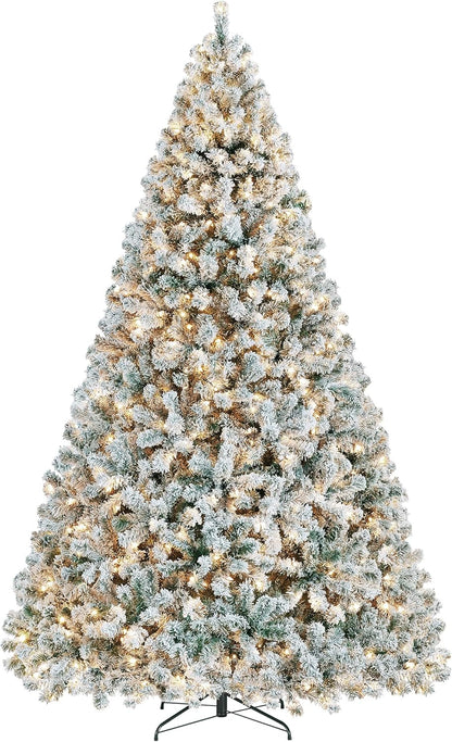 Yaheetech 6ft Pre-Lit Snow Flocked Artificial Christmas Tree, 250 Lights