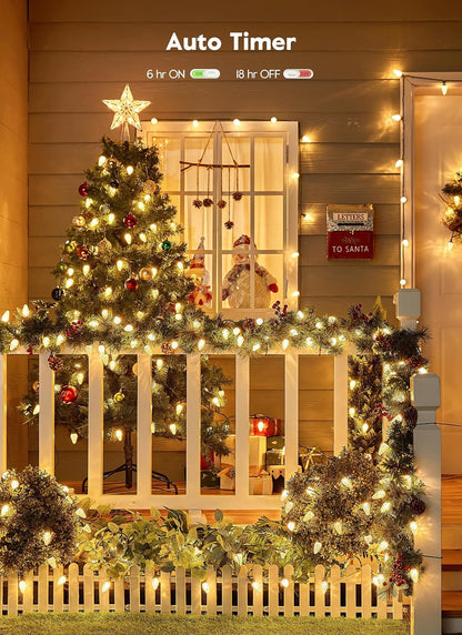 Brightown C9 Christmas Lights Outdoor, 114FT 150 LED Warm White Lights