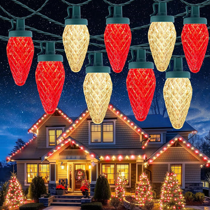 C9 Christmas Lights Outdoor, 114FT 150 LED C9 String Lights, Multicolor