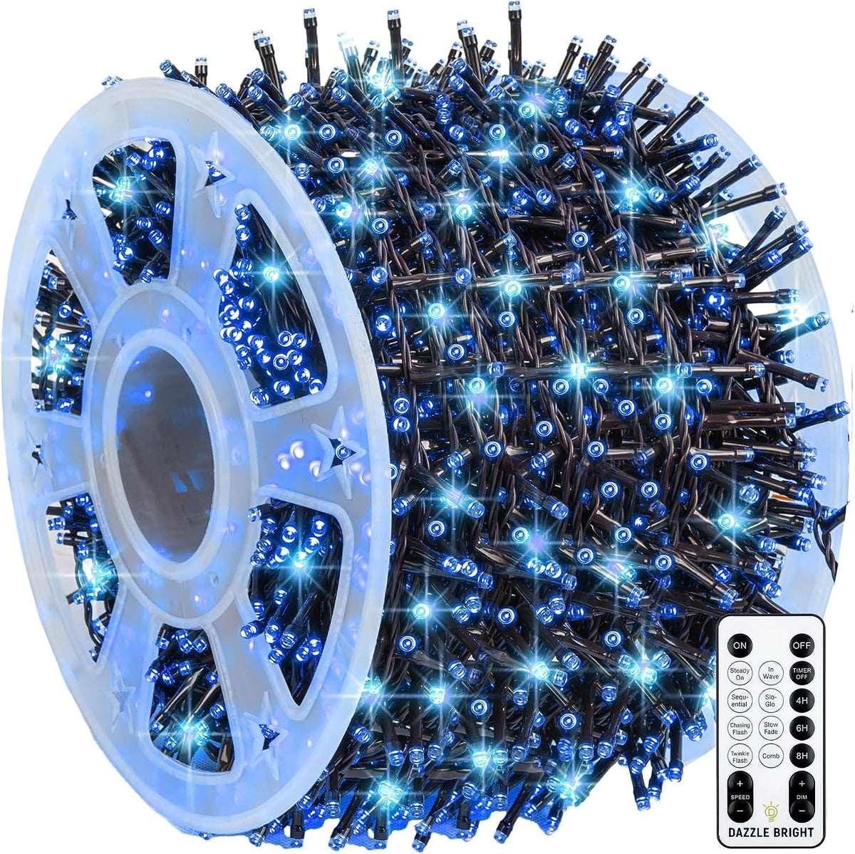 Dazzle Bright Outdoor Christmas String Lights, 1000 LED 328 FT Plug in Fairy Light with Remote Control 8 Modes & Timer, Waterproof Decoration for Home Garden Yard Xmas Wedding, Warm White