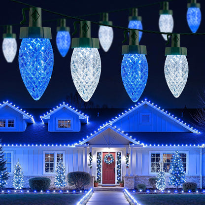 Brightown C9 Christmas Lights Outdoor, 114FT 150 LED Warm White Lights