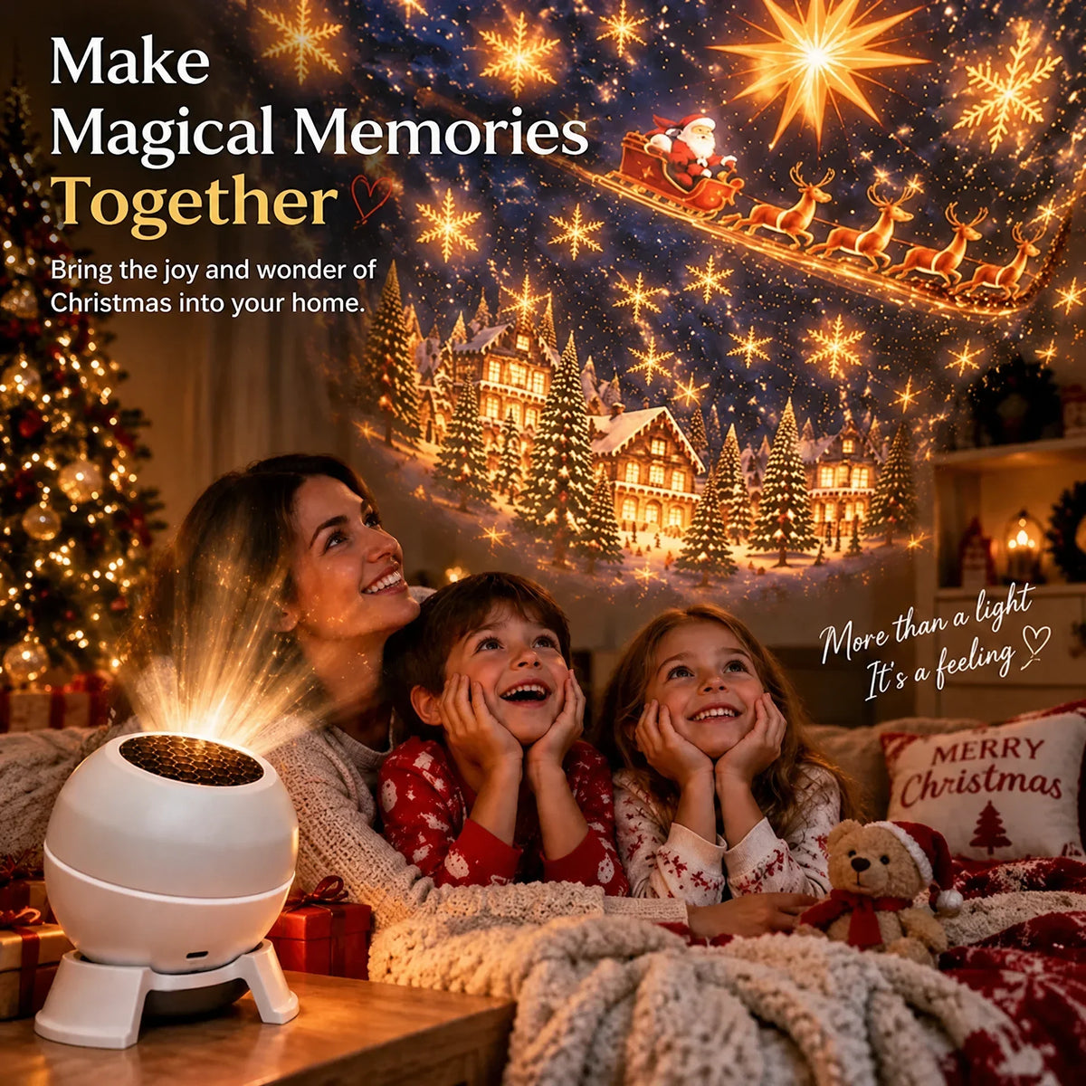Magical Christmas Projection Night Light – Transform Any Room Into A Holiday Wonderland