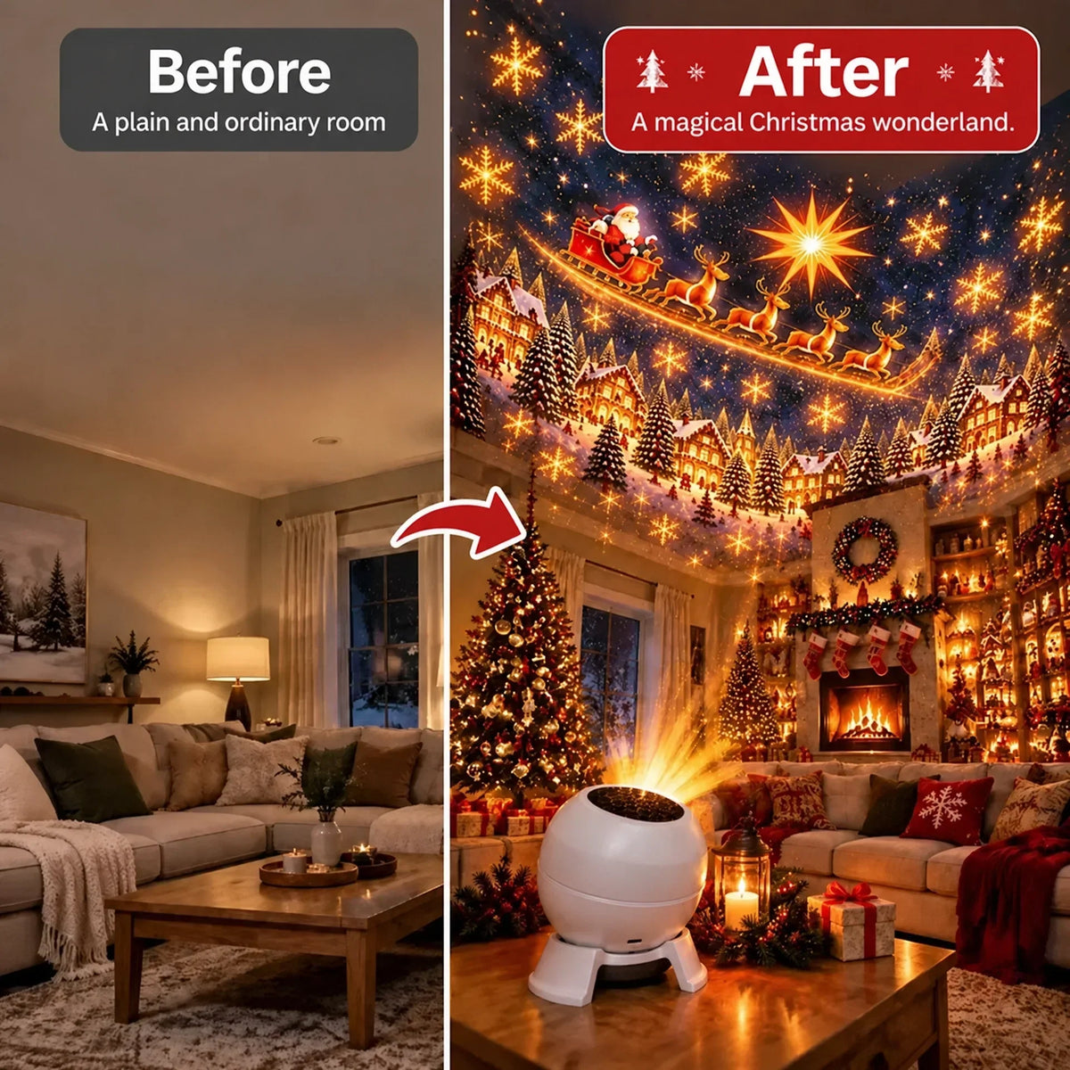 Magical Christmas Projection Night Light – Transform Any Room Into A Holiday Wonderland