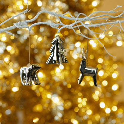 Ceramic Deer/Bear/Tree Ornament, 2 - 3.5" (3 styles - sold individually)