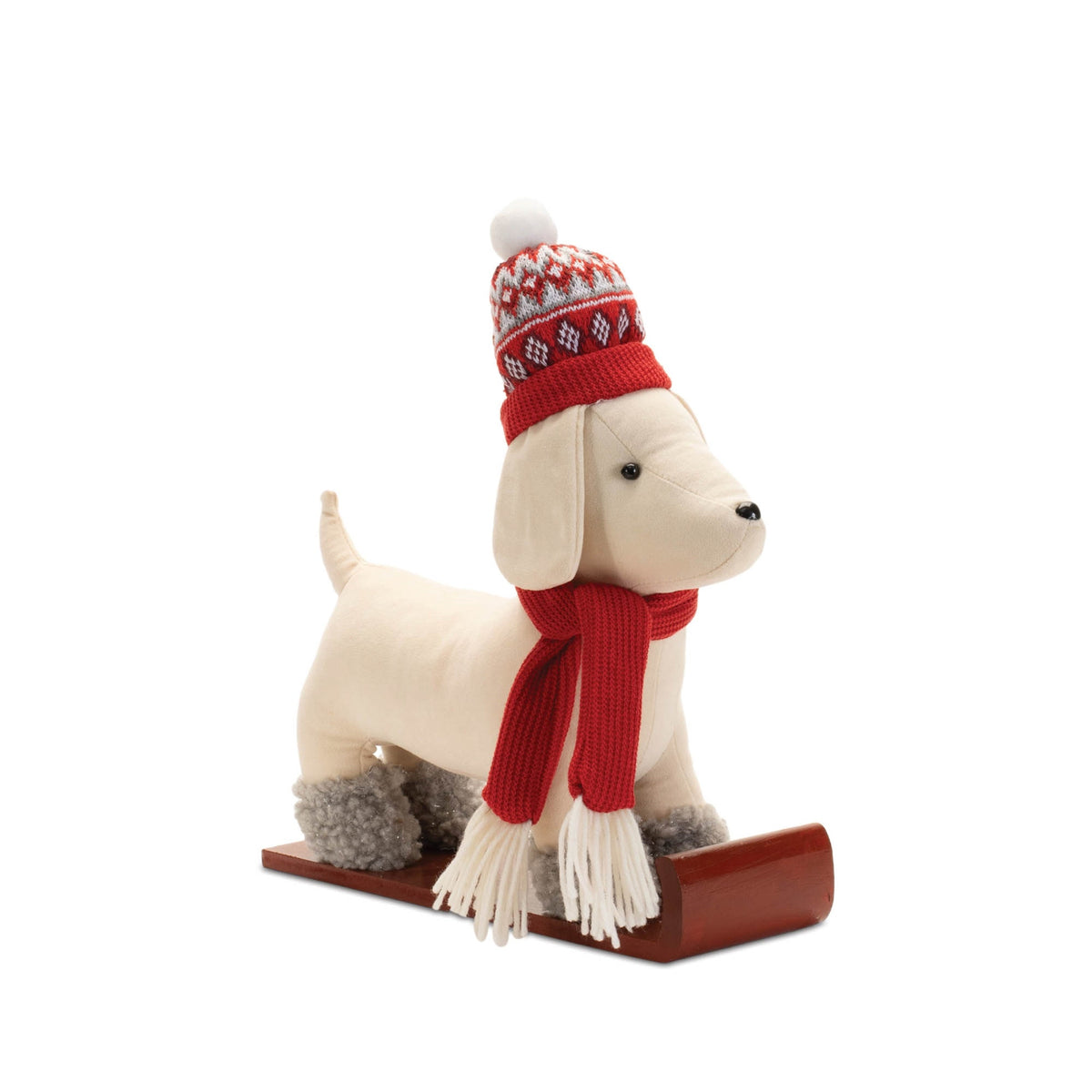 Dog on Sled/Skis Figurine, 13" (2 styles - sold individually)