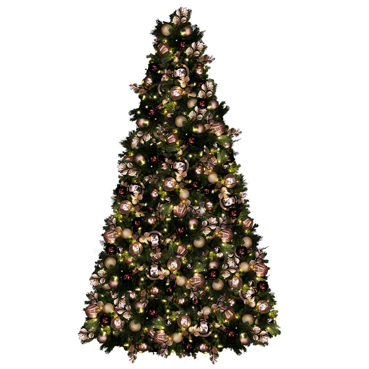 Hinged Artificial Christmas Tree, LED Lit, Warm White (3ft to 9ft)