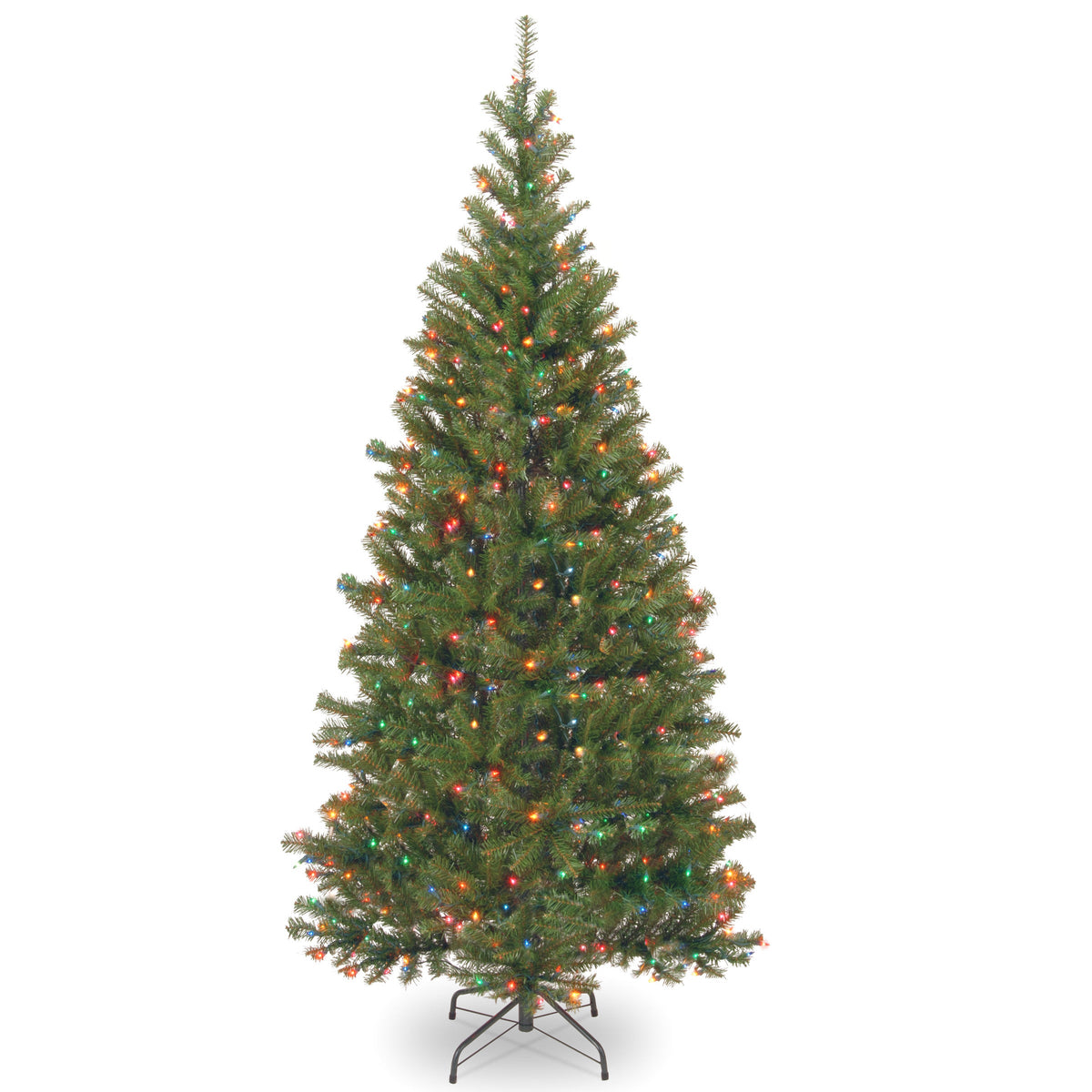 6 ft. Pre-Lit Aspen Spruce Slim Tree with Multicolor Lights, Plug-In