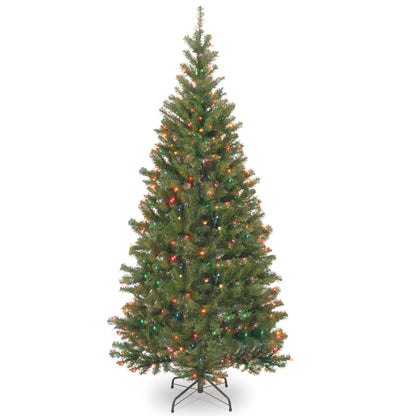 6 ft. Pre-Lit Aspen Spruce Slim Tree with Multicolor Lights, Plug-In