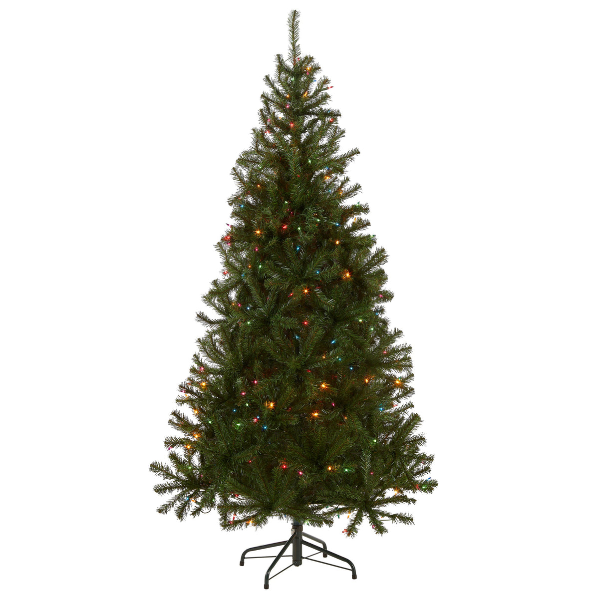 6 ft. Pre-Lit Aspen Spruce Slim Tree with Multicolor Lights, Plug-In