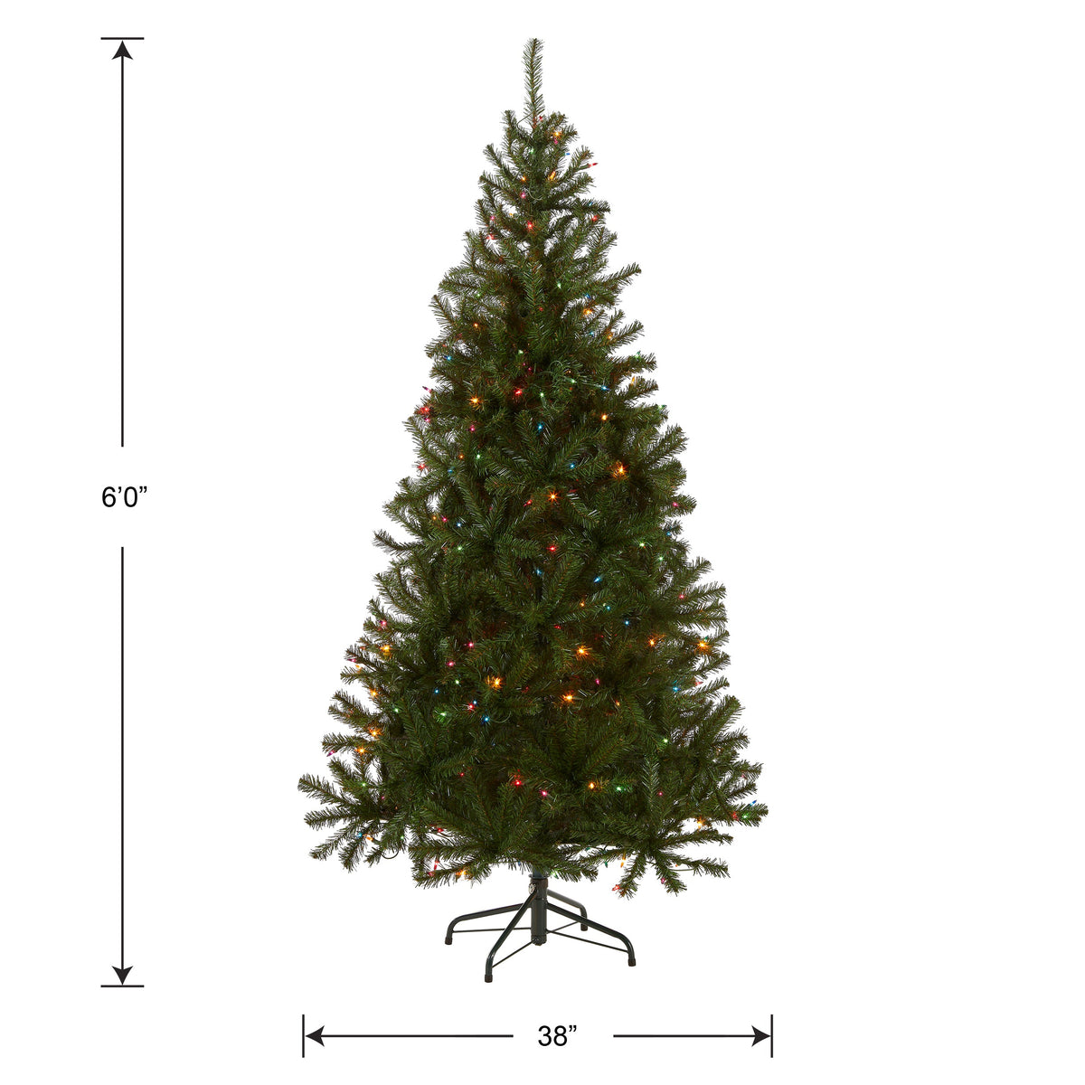 6 ft. Pre-Lit Aspen Spruce Slim Tree with Multicolor Lights, Plug-In