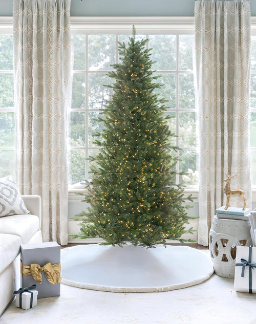 9' Alpine Fir Slim Artificial Christmas Tree 3000 Lux LED Lights