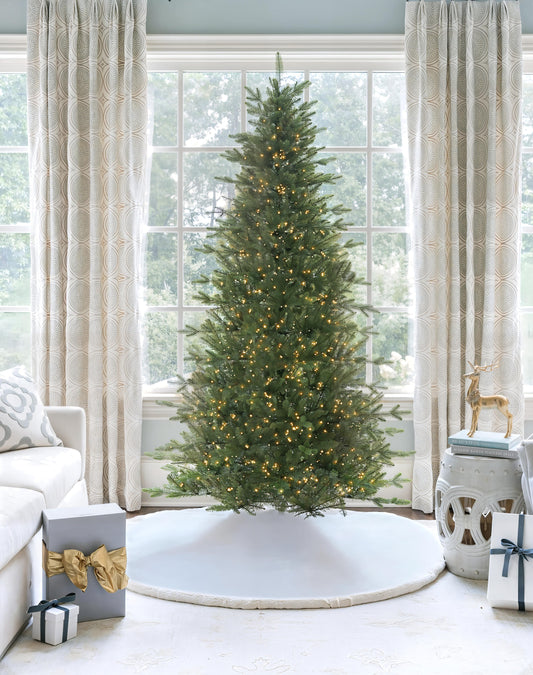 9' Alpine Fir Slim Artificial Christmas Tree 3000 Lux LED Lights