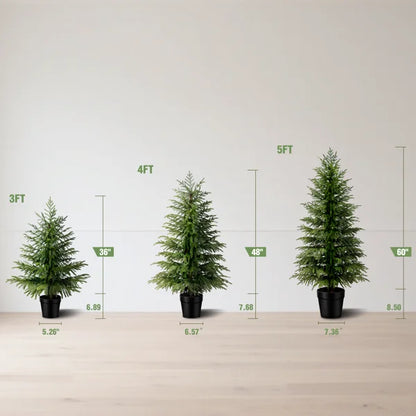 Artificial Real-Touch Norfolk Pine Christmas Tree with Natural Look (Set of 2)