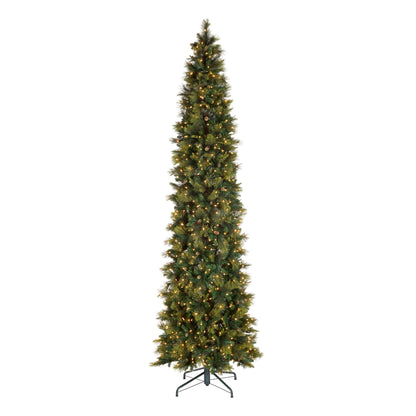 12 ft. Pre-Lit Carolina Pine Slim Tree with Clear Lights, Plug-In