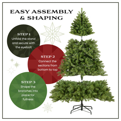 7.5 ft. Pre-Lit Carolina Pine Slim Tree with Clear Lights, Plug-In