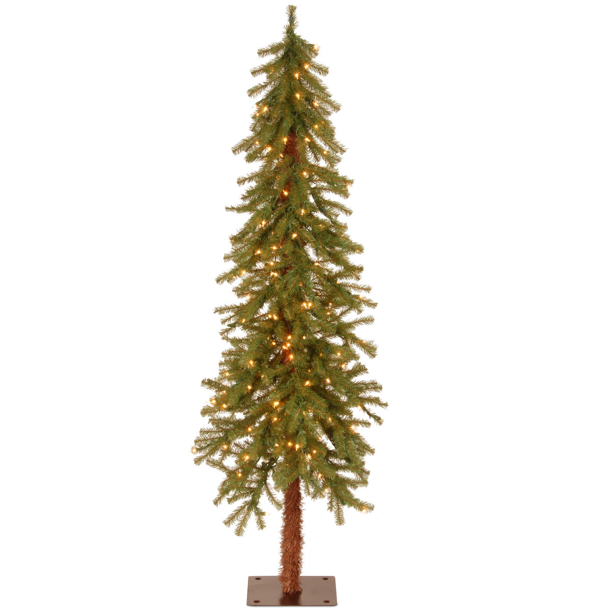 5 ft. Pre-Lit Hickory Cedar Slim Tree with Clear Lights, Plug-In