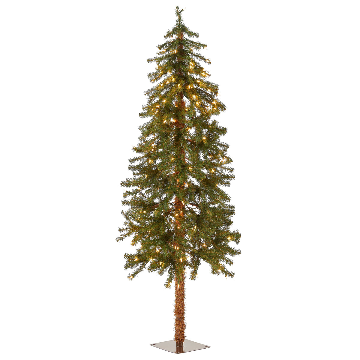 5 ft. Pre-Lit Hickory Cedar Slim Tree with Clear Lights, Plug-In