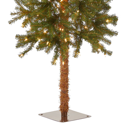 5 ft. Pre-Lit Hickory Cedar Slim Tree with Clear Lights, Plug-In