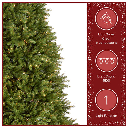 12 ft. Pre-Lit Dunhill Fir Hinged Tree with Clear Lights, Plug-In