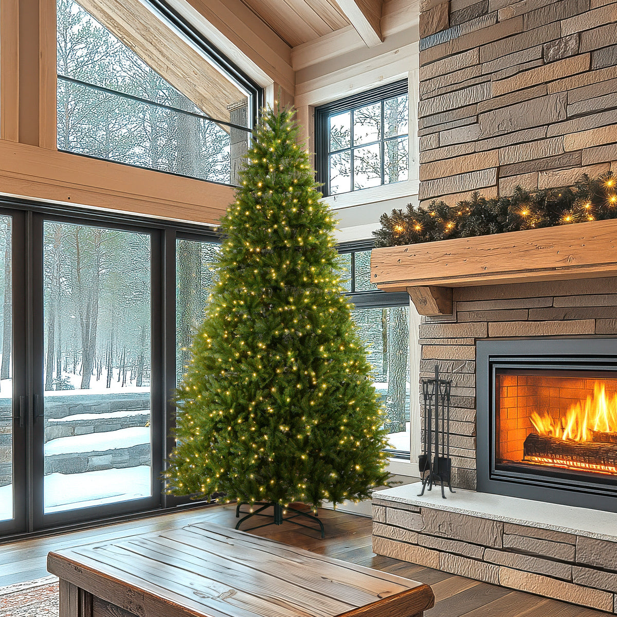 10 ft. Pre-Lit Dunhill Fir Tree with Dual Color LED Lights