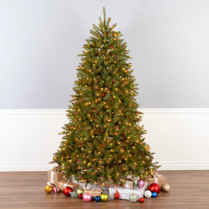 9 ft. Pre-Lit Dunhill Fir Tree with Multicolor, Clear Spectrum Lights, Plug-In
