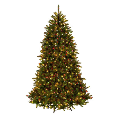 9 ft. Pre-Lit Dunhill Fir Tree with Multicolor, Clear Spectrum Lights, Plug-In