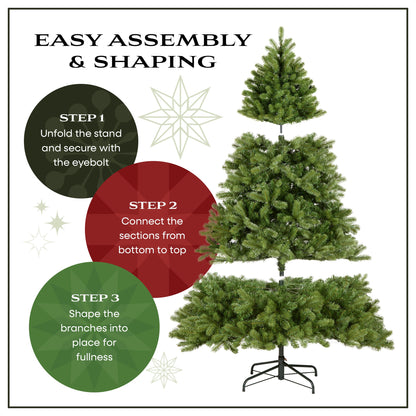 6 ft. Pre-Lit Dunhill Fir Hinged Tree with Clear Lights, Plug-In