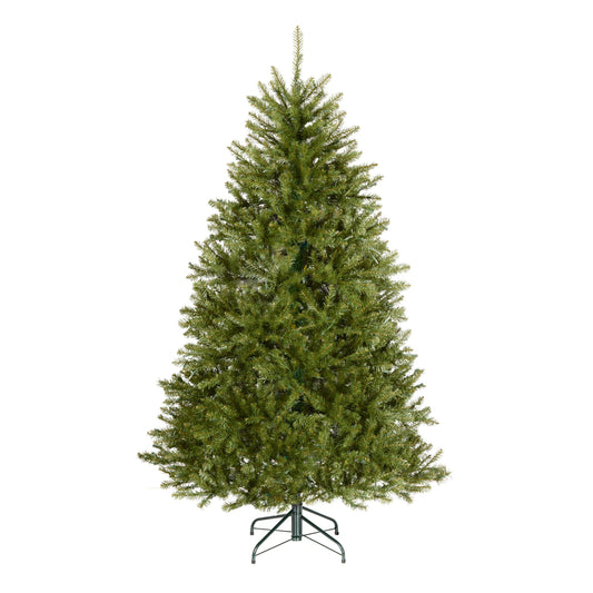 6 ft. Pre-Lit Dunhill Fir Hinged Tree with Clear Lights, Plug-In