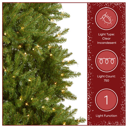 7.5 ft. Pre-Lit Dunhill Fir Hinged Tree with PowerConnect Clear Lights, Plug-In