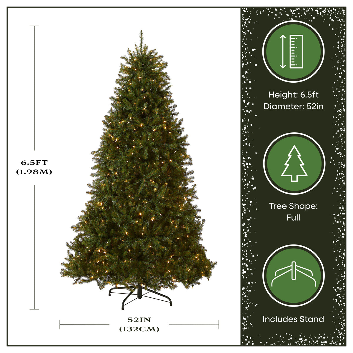 6.5 ft. Pre-Lit Dunhill Fir with PowerConnect Dual Color LED Lights, Plug-In