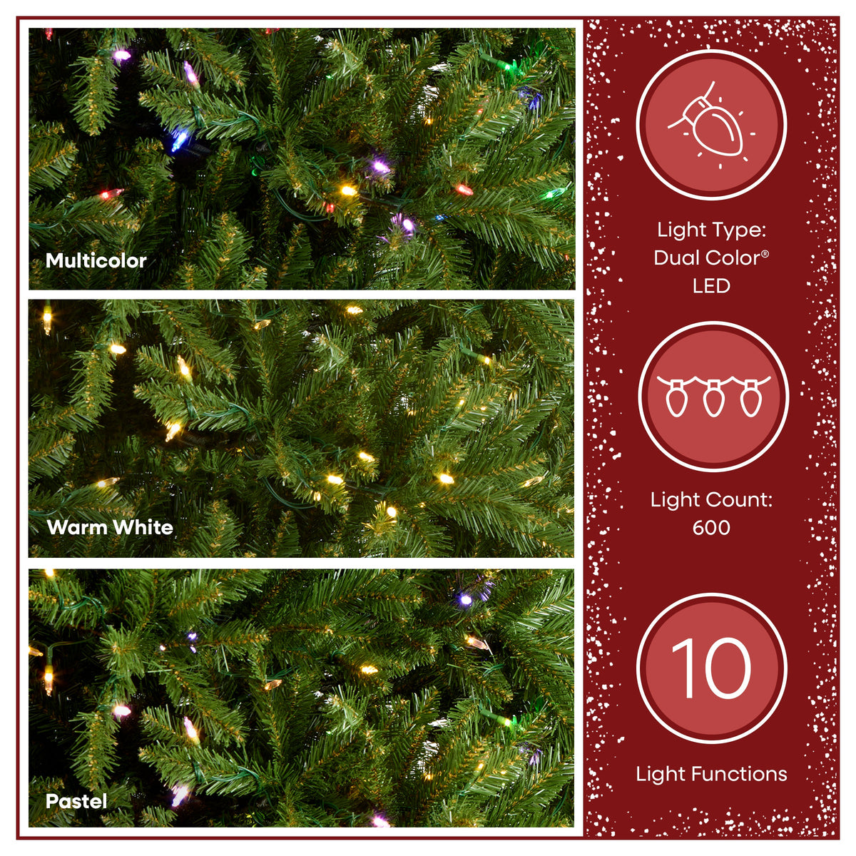 6.5 ft. Pre-Lit Dunhill Fir with PowerConnect Dual Color LED Lights, Plug-In