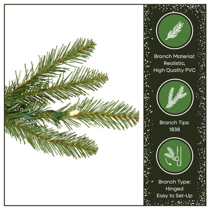 6.5 ft. Pre-Lit Dunhill Fir with PowerConnect Dual Color LED Lights, Plug-In