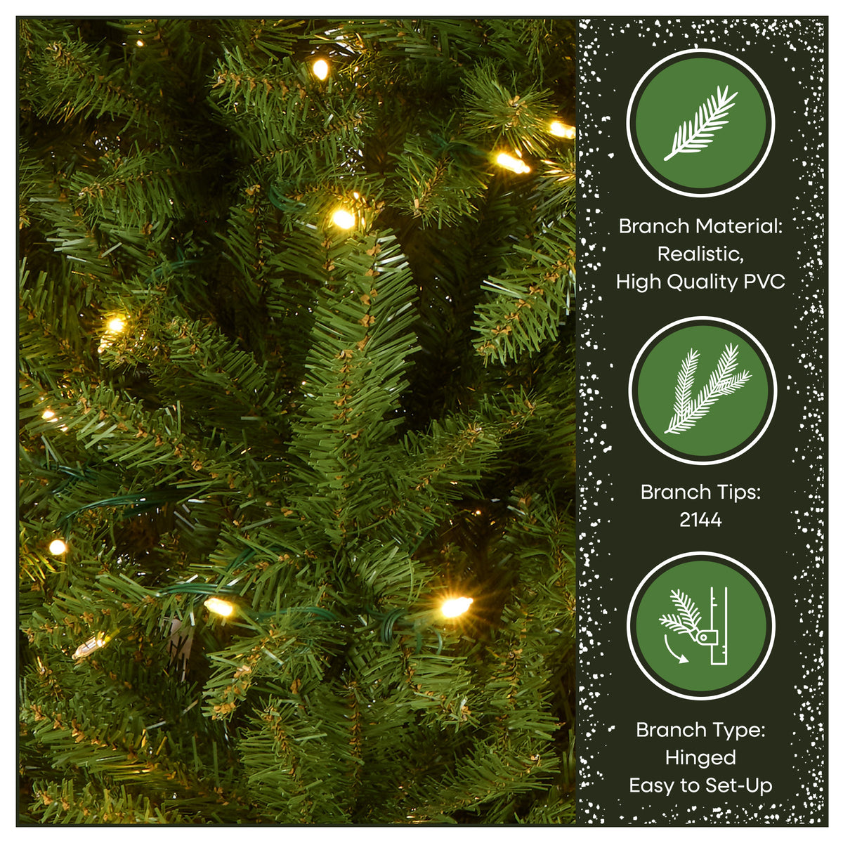 7 ft. Pre-Lit Dunhill Fir Hinged Tree with PowerConnect Dual Color LED Lights
