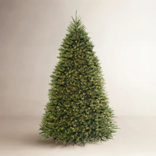 Dunhill Pre-Lit Artificial Fir Christmas Tree with Clear Incandescent Lights & Metal Stand