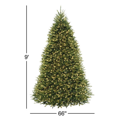 Dunhill Pre-Lit Artificial Fir Christmas Tree with Clear Incandescent Lights & Metal Stand