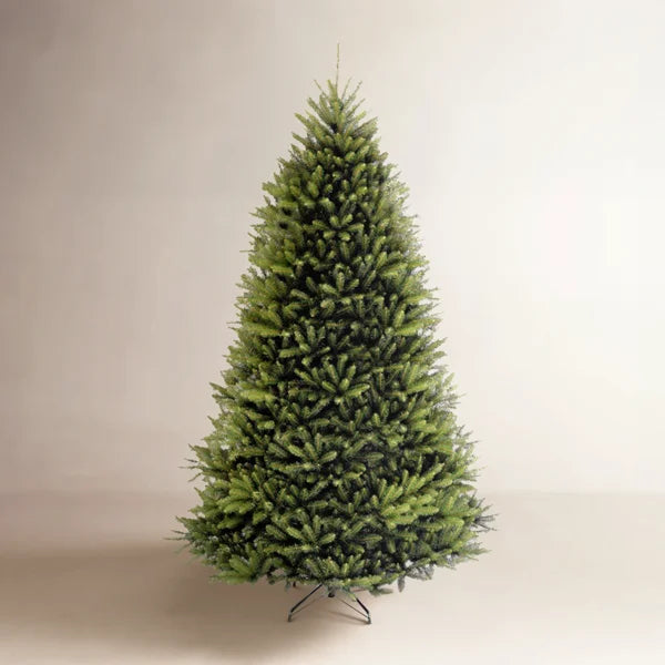 Dunhill Pre-Lit Artificial Fir Christmas Tree with Clear Incandescent Lights & Metal Stand