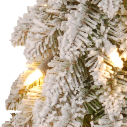 2 ft. Pre-Lit Snowy Downswept Forest Tree with Clear Lights, Plug-In