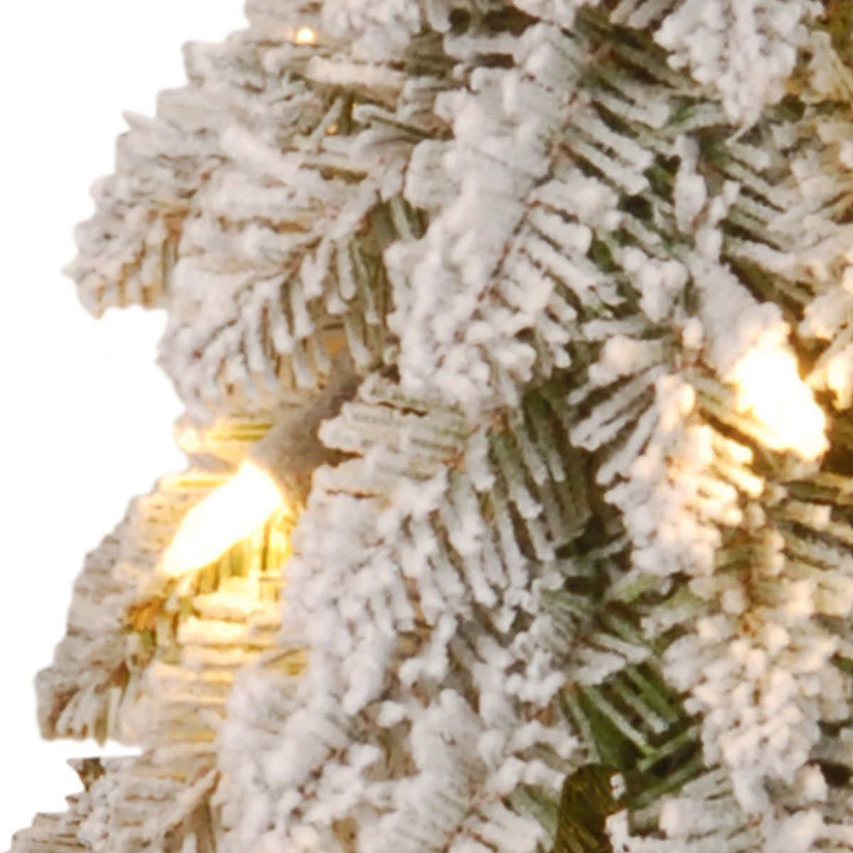 2 ft. Pre-Lit Snowy Downswept Forest Tree with Clear Lights, Plug-In