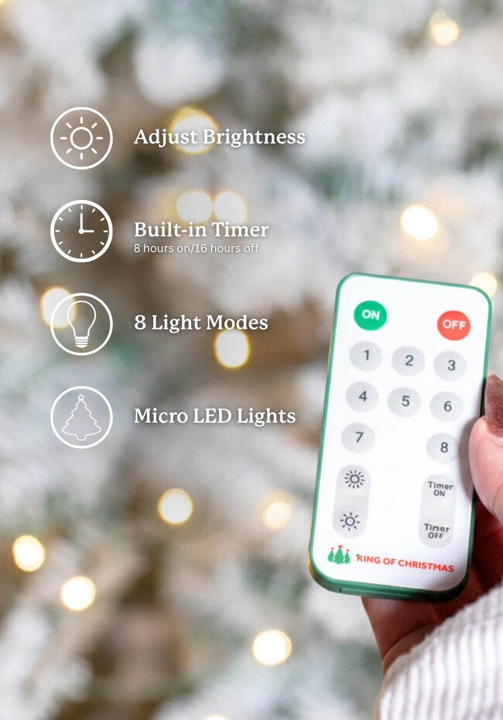 7.5' Queen Flock® Artificial Christmas Tree with 800 Warm White LED Lights