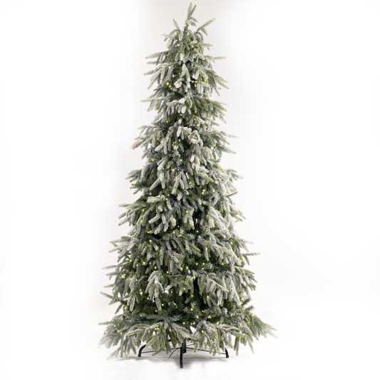 Flocked Tyrol Pine Tree, LED Lit, 9'