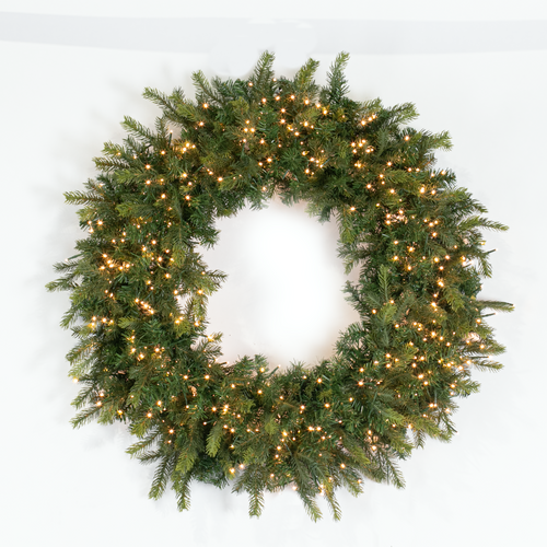 Aspen Pine Wreath w/Firecracker Lights, 36"